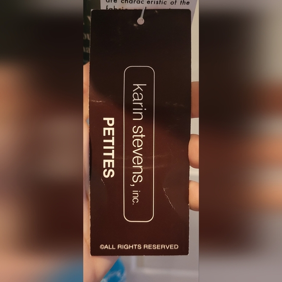 Vintage Karin Stevens Petites Blue/White Floral Pleated Dress with buttons Sz 10 - Picture 3 of 7